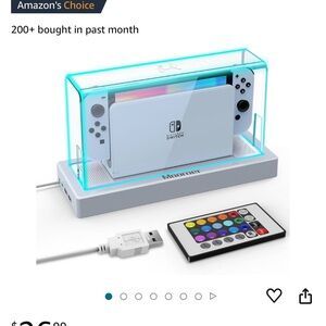 BNWT Mooroer Dust Cover with 16 LED color light base for Nintendo Switch/OLED